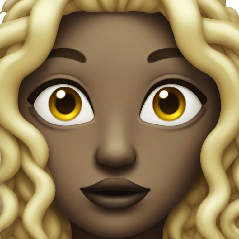 medusa black skin mouth close emoji
