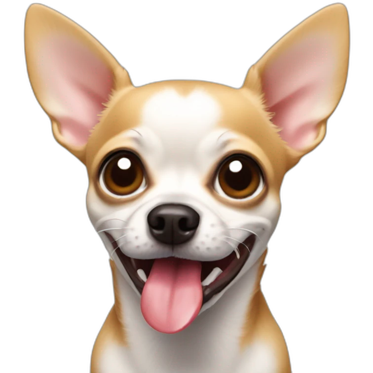 chihuahua with tongue emoji