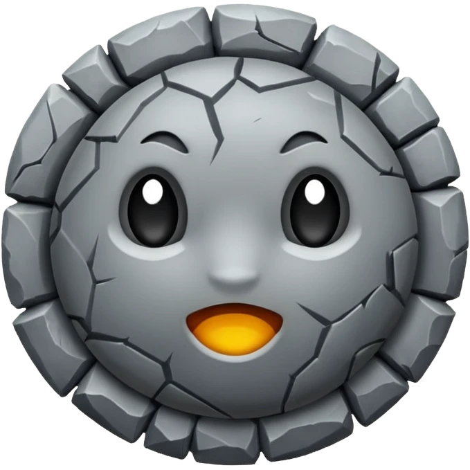 round stone with jagged rough edges, no face emoji