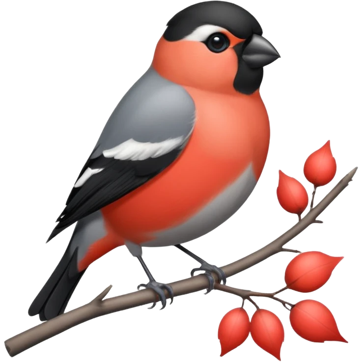 Round and cute bullfinch emoji