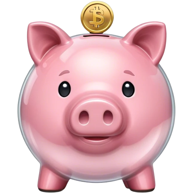 Transparent piggy bank emoji