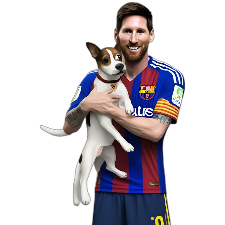 messi hold a dog emoji