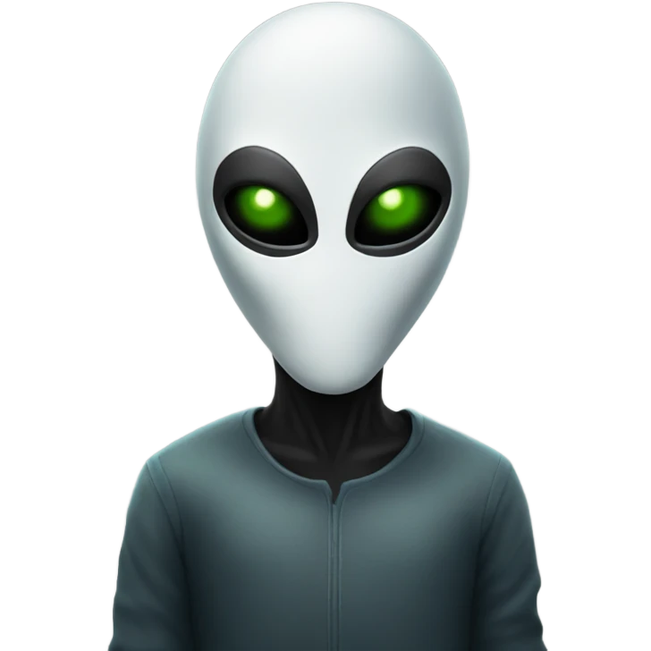 Alien wearing an anonymous mask emoji