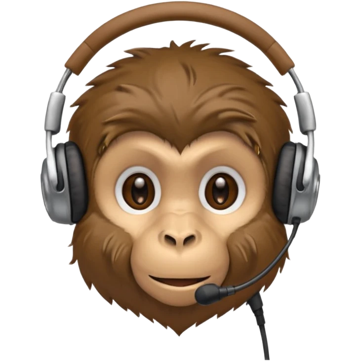 Monkey with headset mic emoji