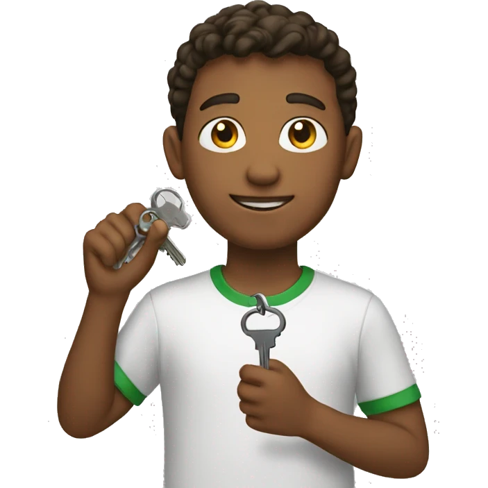 boy with key in hand emoji