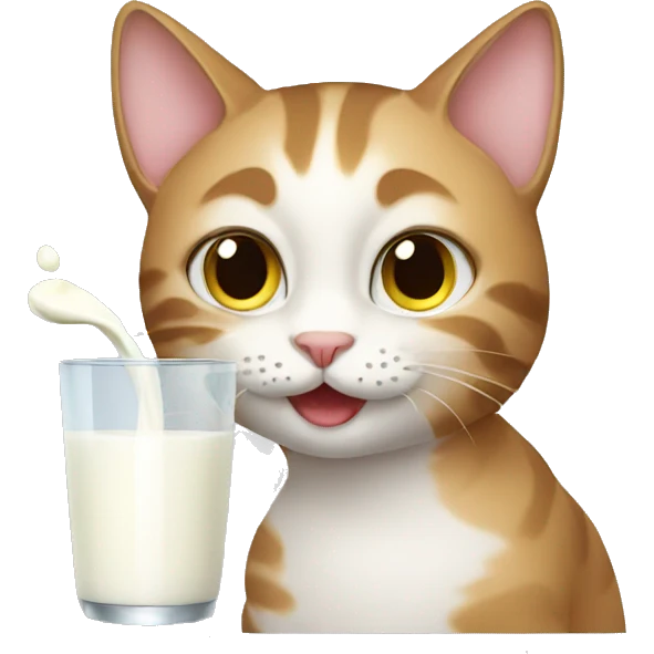 cat eating milk  emoji