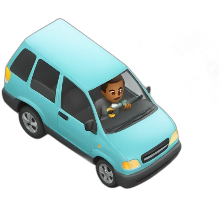 one man steals fuel from car emoji