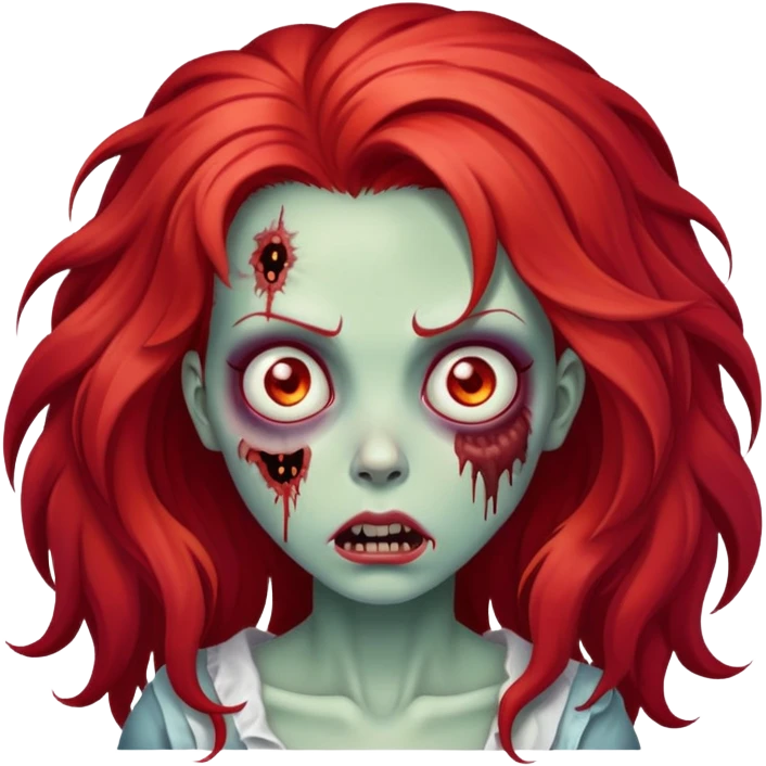 big red hair zombie girl emoji