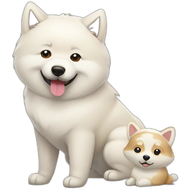 samoyed and shiba inu emoji