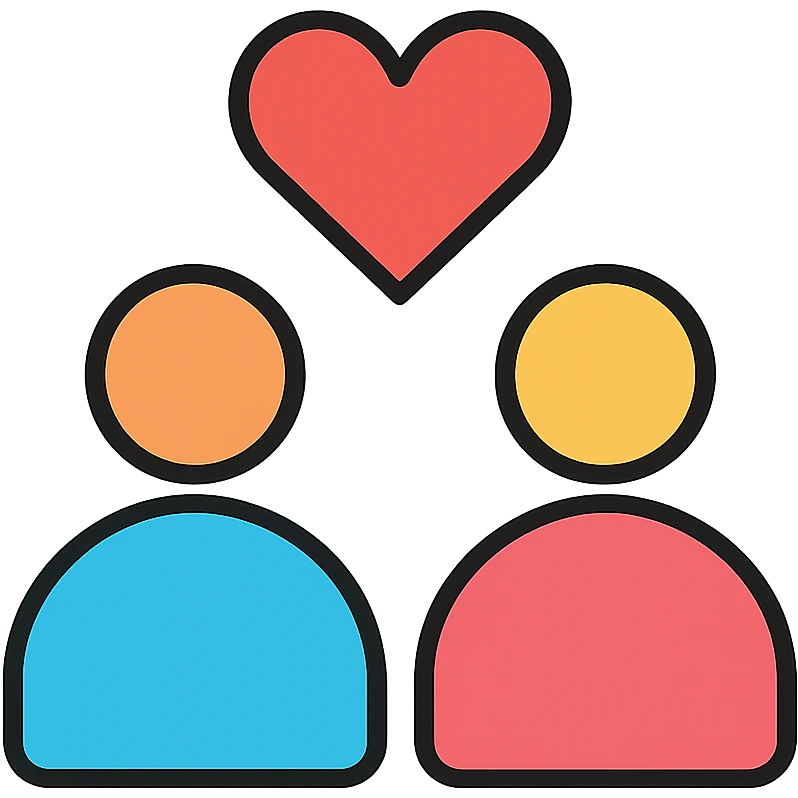 Heart between 2 people emoji