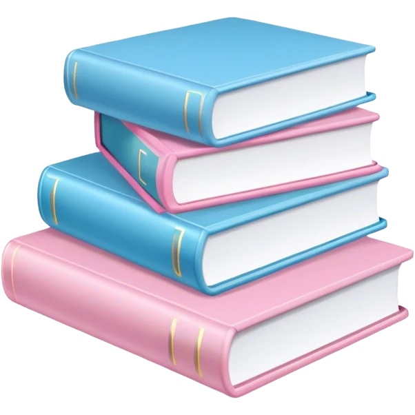 books light pink and light blue emoji