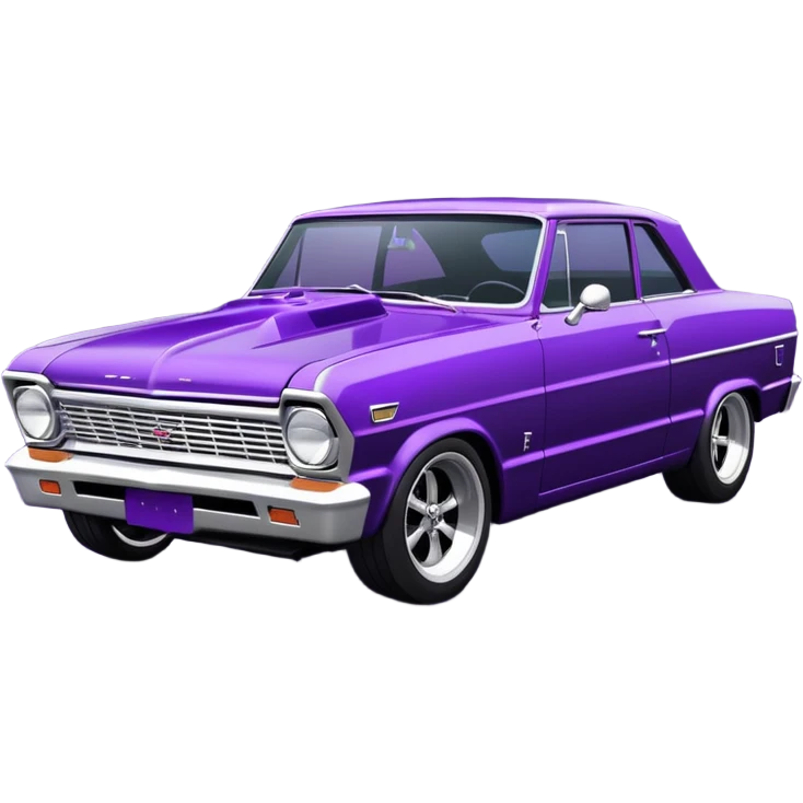 futuristic midnight-purple stealthy black metallic 1965 Chevy Nova SS street rat rod  understated  emoji