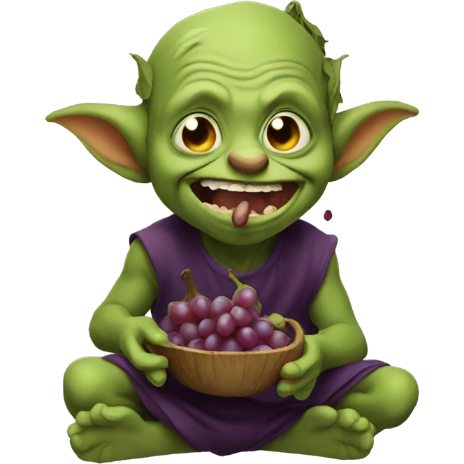 Goblin eat grapes emoji