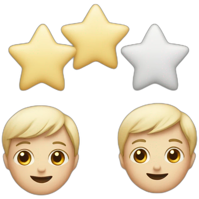 3 stars of differing size emoji