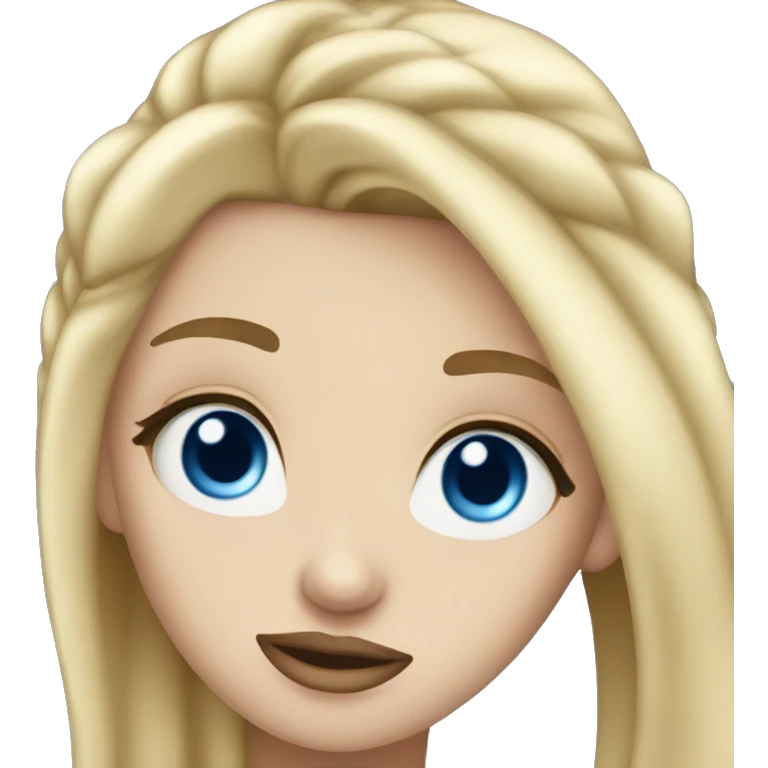 Blonde blue eyes princess big lips emoji