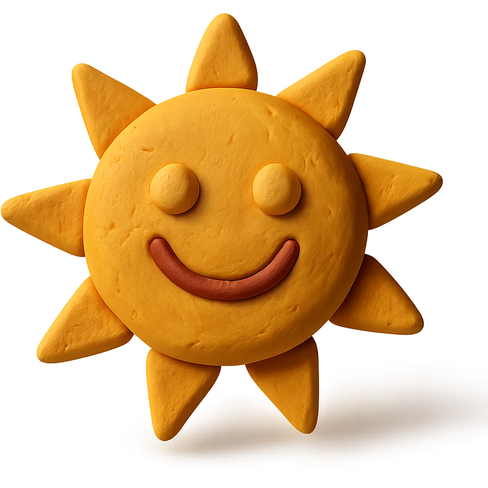 smiling sun in claymation style emoji