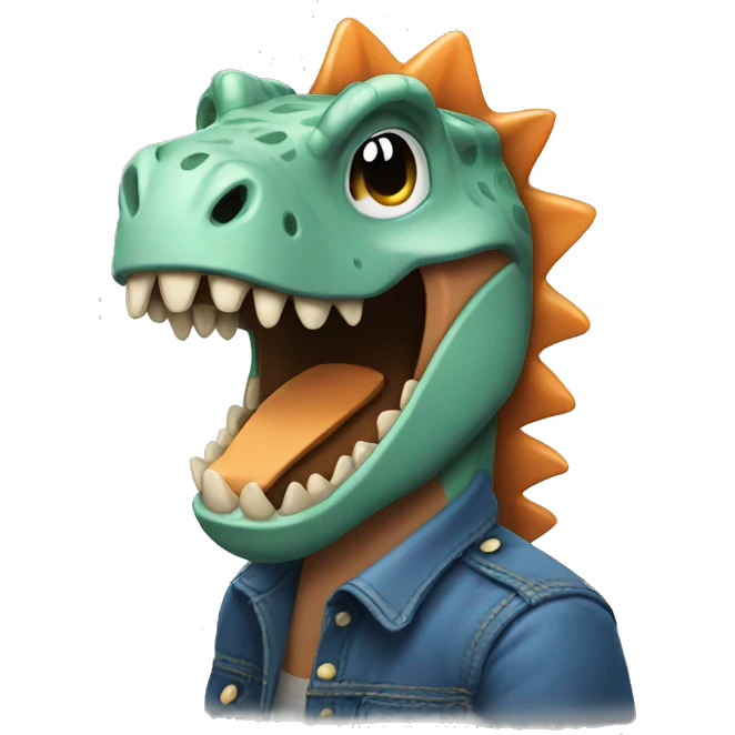 create an emoji that shows a person enjoying how cool dinosaurs are emoji