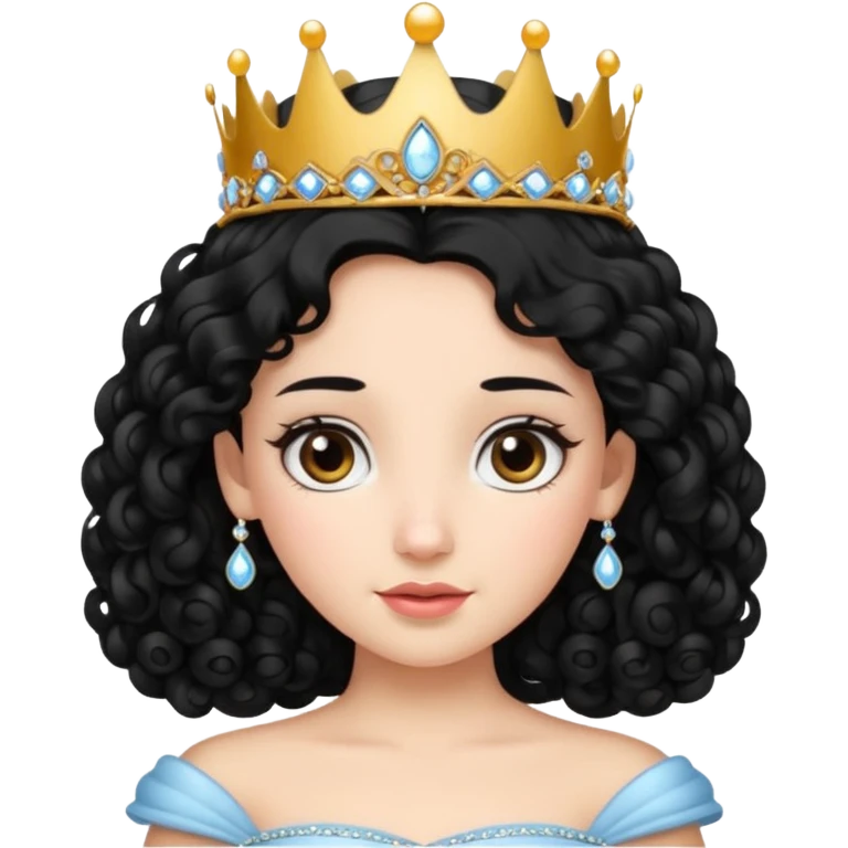 Princesa banca con el pelo rizado y el pelo negro  emoji