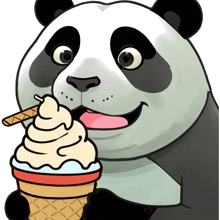 Panda eating ice cream emoji