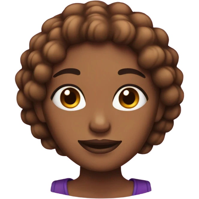 Brown skin with purple nails emoji