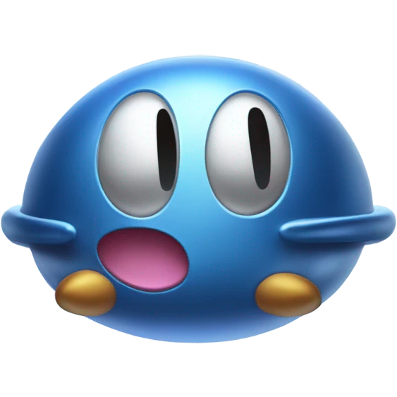 Kirby, blue metal ufo emoji