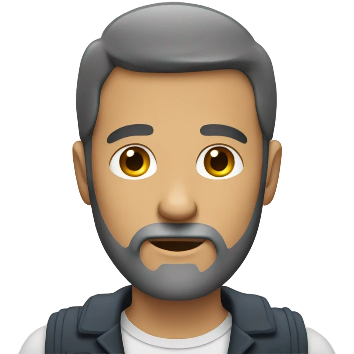 Man with beard missing a thumb emoji