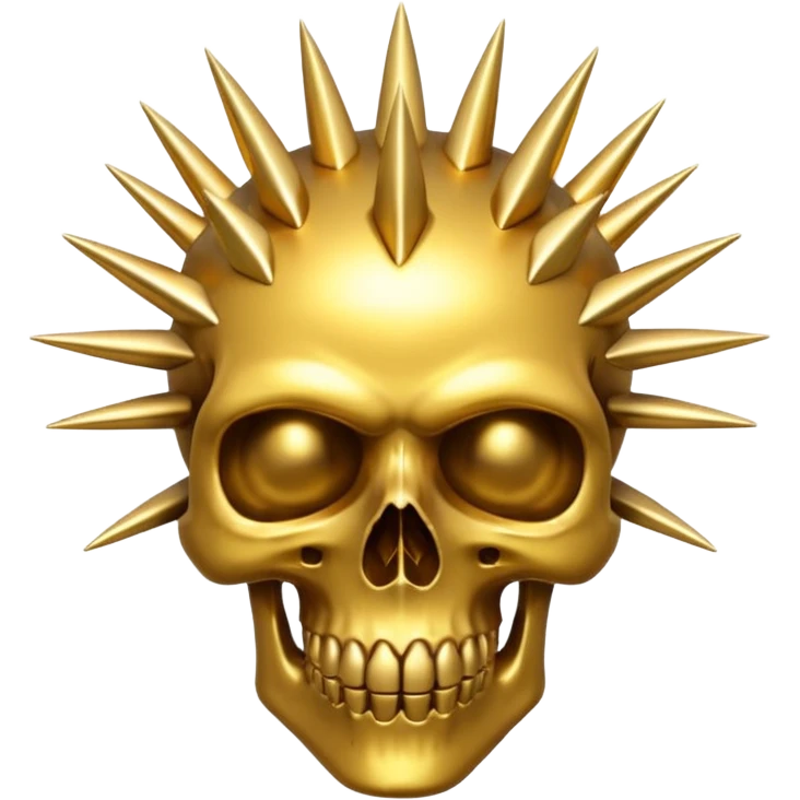 gold skull with spikes in circle arround emoji