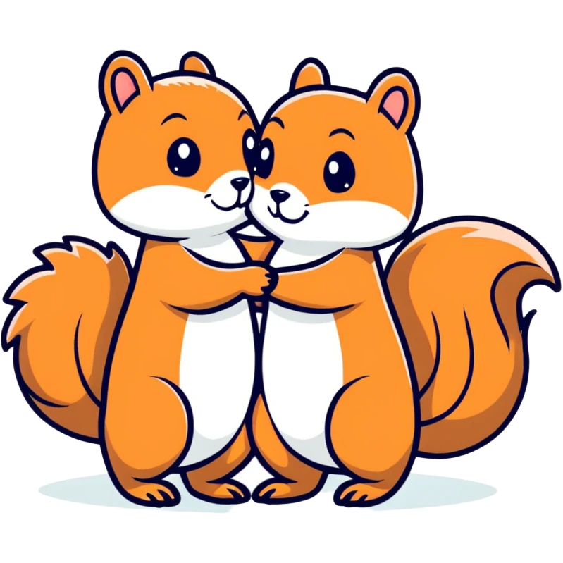 Two Squirrels hugging emoji