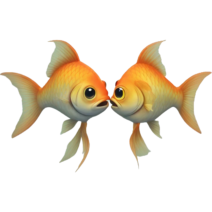 Two fish kiss each other  emoji