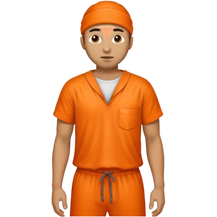prisoner man in orange clothing emoji