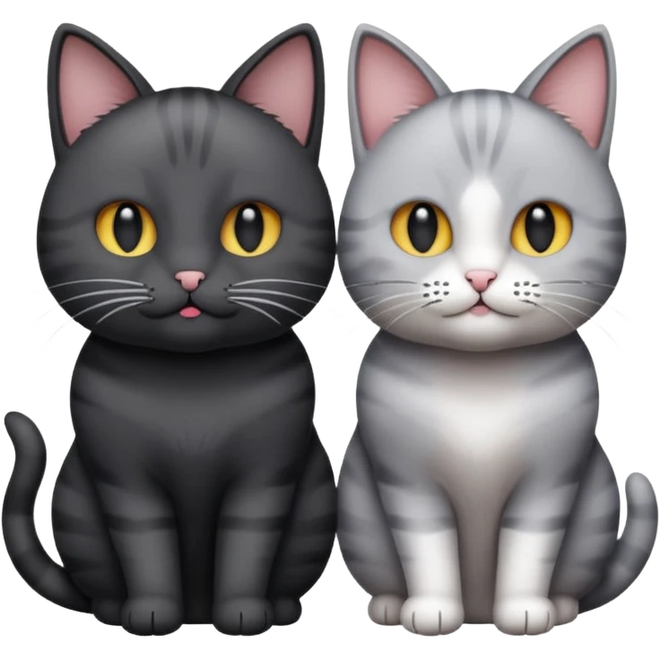You can make an emoji of two cats looking at each other, one black and the other gray. emoji