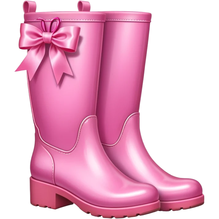 Pink boots with a pink ribbon  emoji