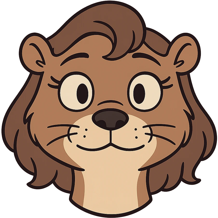 cute female otter head, front view, cartoon style, solid color background emoji