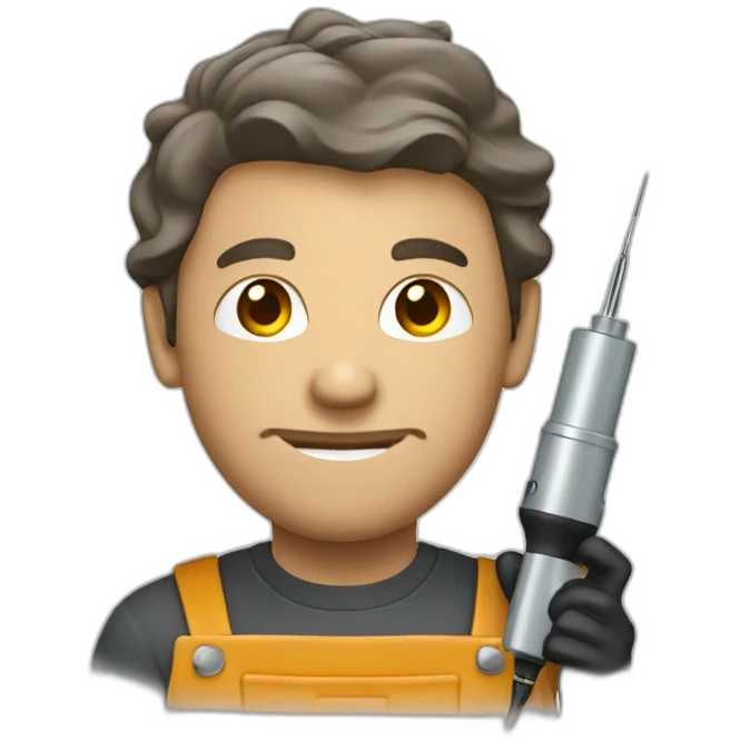 a man with a soldering iron emoji