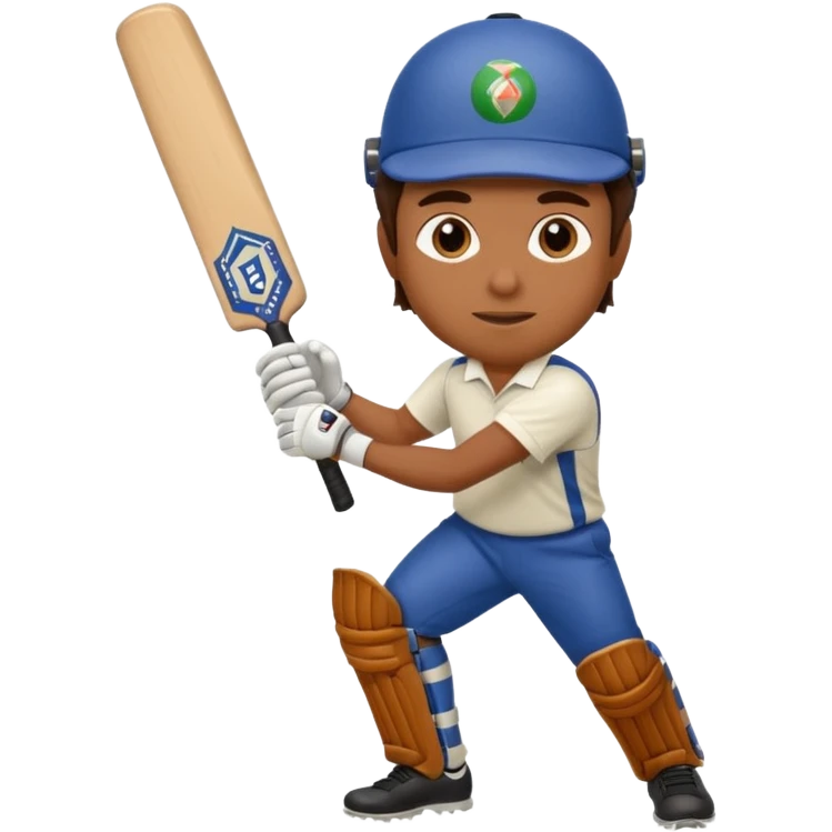 Brown Guy Playing Cricket emoji