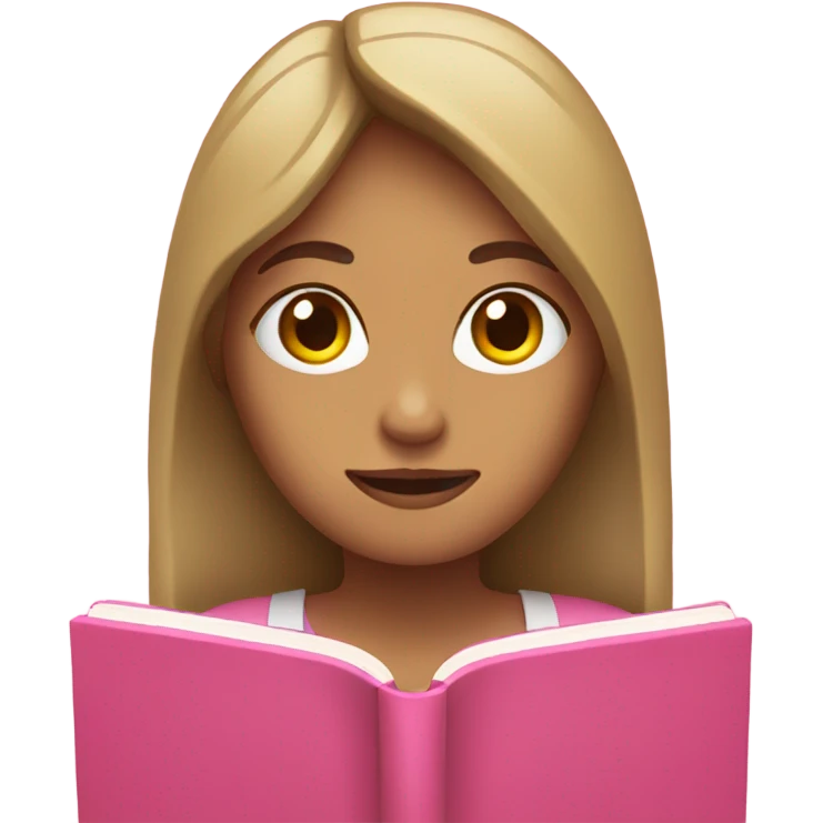 Woman holding a pink bible emoji