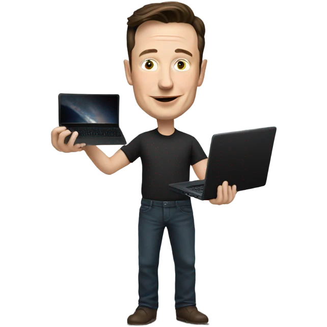 Elon musk holding a laptop emoji