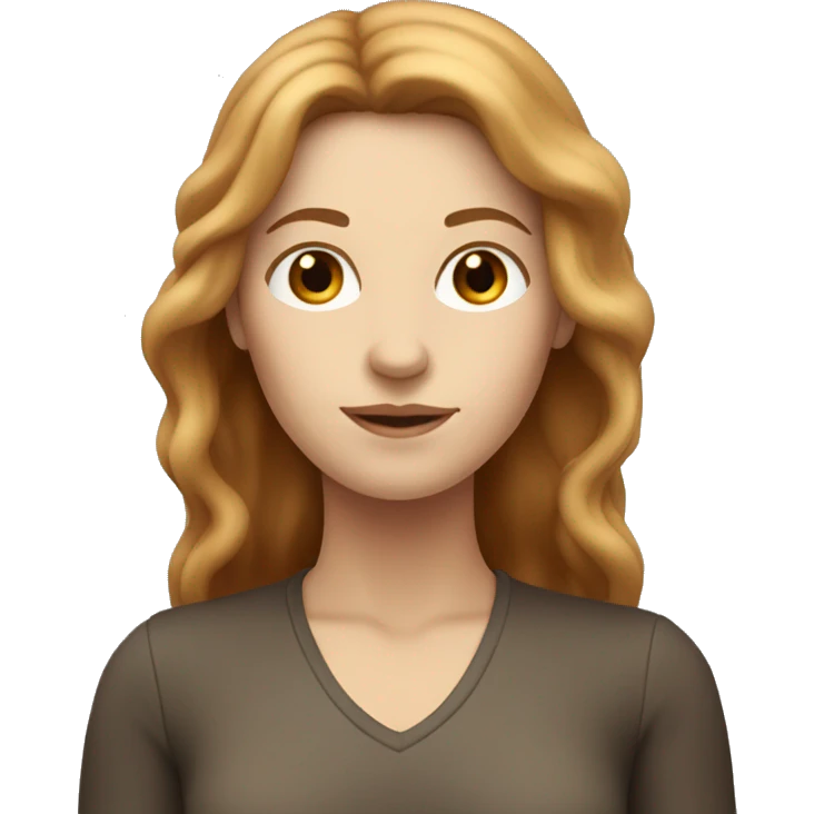 White woman with long hazelnut coloured hair  emoji