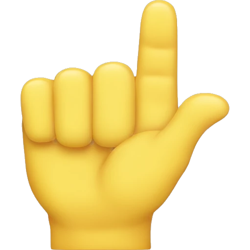Normal Yellow hand pointing up thumb pinky and ringer finger up emoji