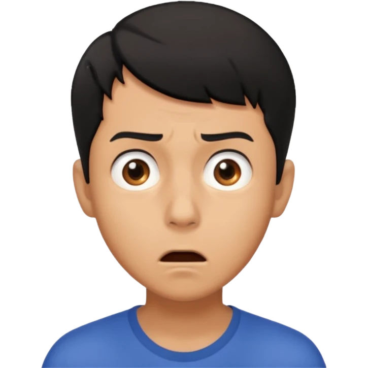 I want the the guy emoji but have him with a scared face looking up emoji