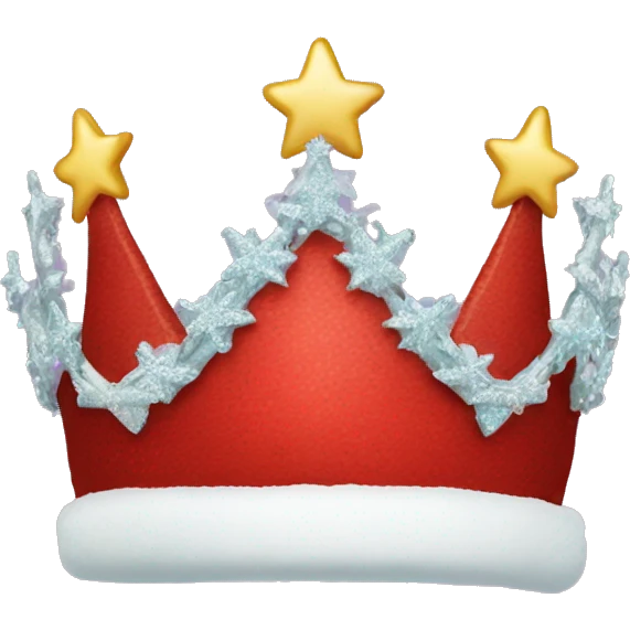 christmas hat with a tiara emoji