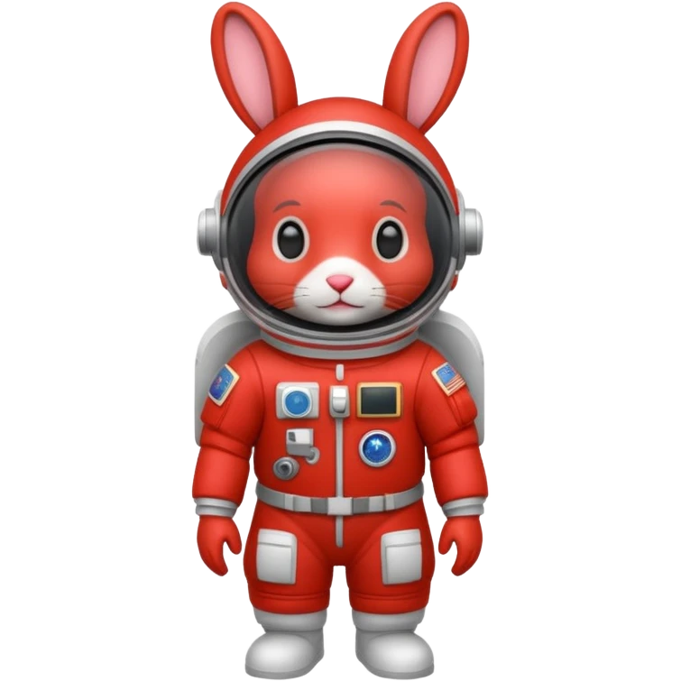 red rabbit with astronaut costume emoji