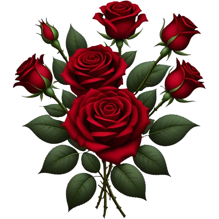 Bouquet of dark red roses gothic emoji