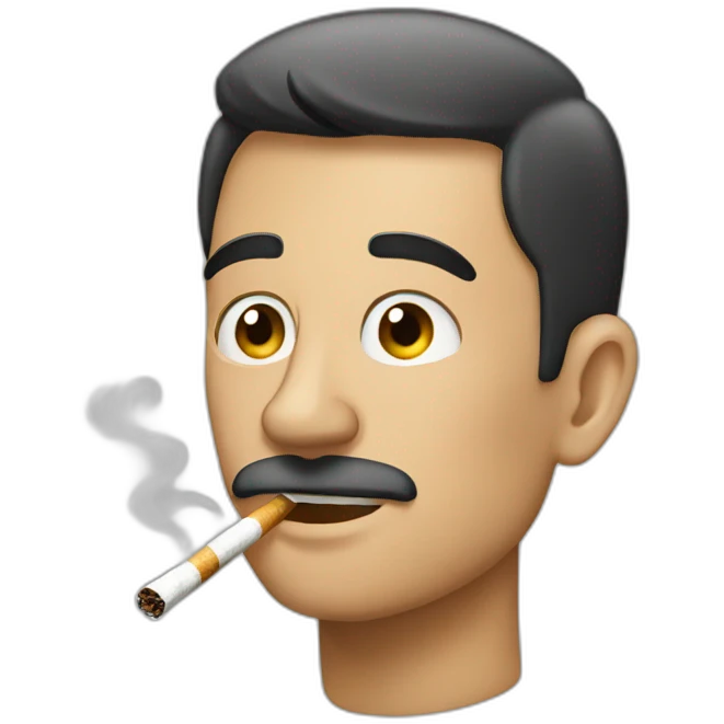 A guy smoking a cigarette emoji