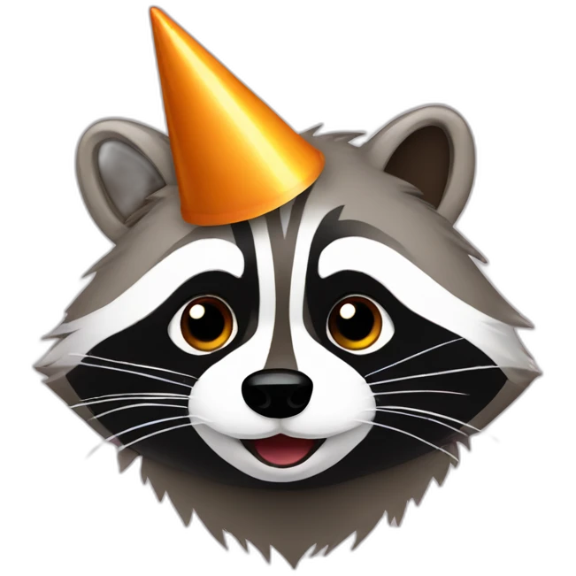 raccoon with party hat emoji