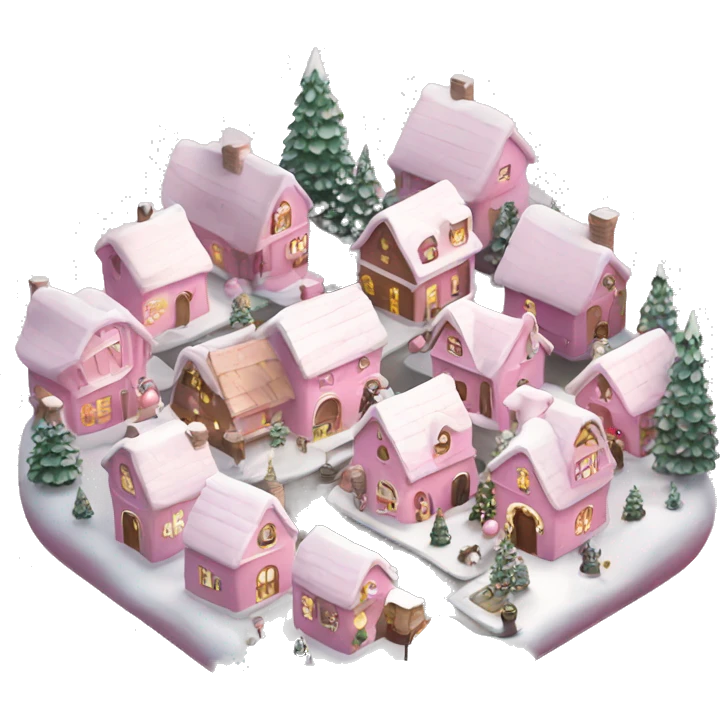 baby pink christmas village emoji