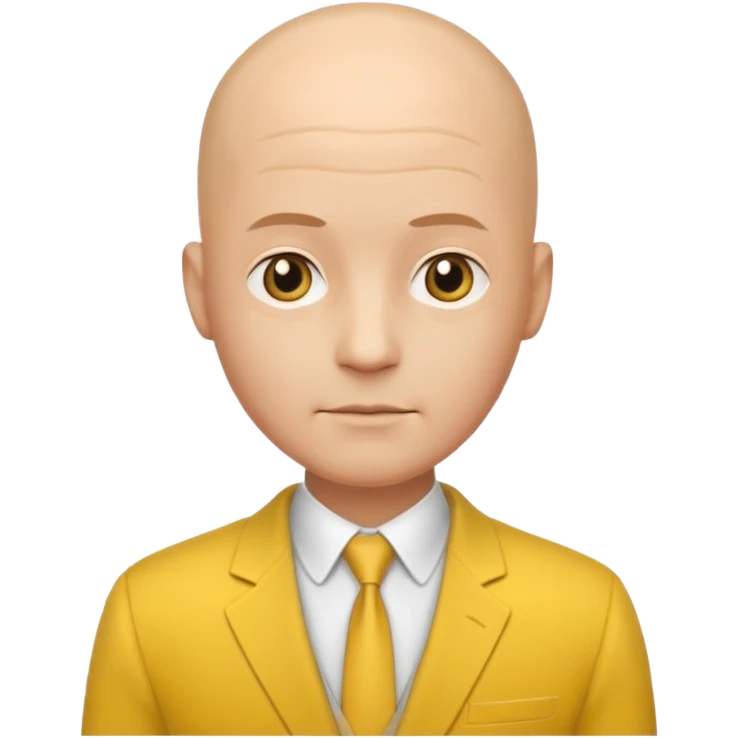 Guy with bald head and yellow suit emoji