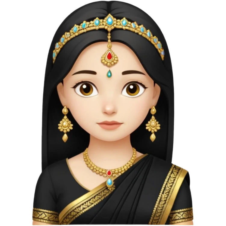 Russian girl in Indian blacksaree show full image emoji