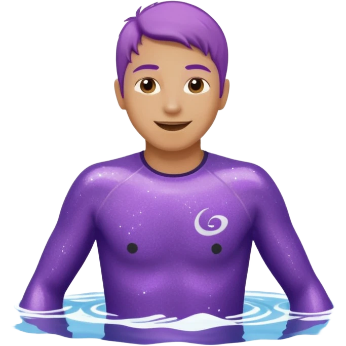 glitter purple cian happy surf emoji