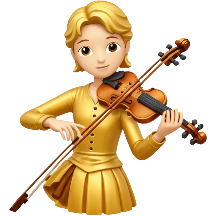 fully golden statue playing violin emoji